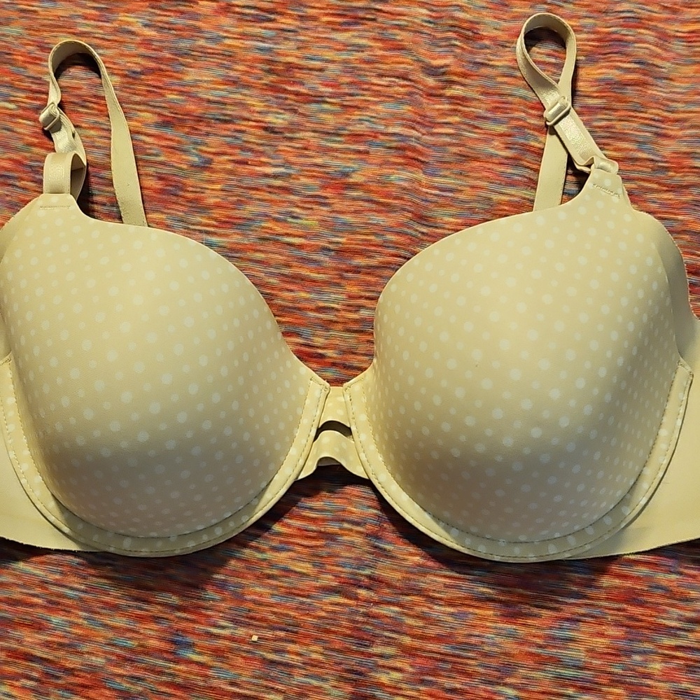 Warner's Polka Dot White and Beige T-Shirt Bra - Women Intimates